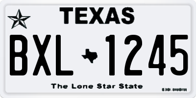 TX license plate BXL1245