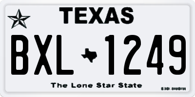 TX license plate BXL1249