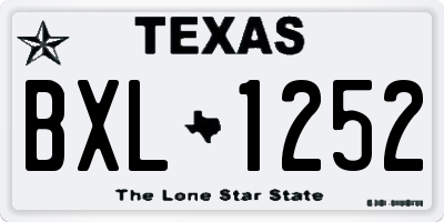 TX license plate BXL1252