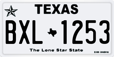 TX license plate BXL1253