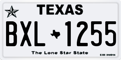 TX license plate BXL1255