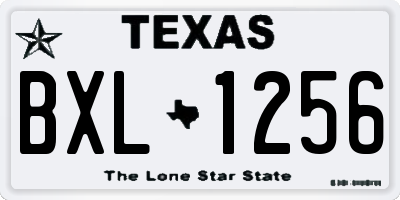 TX license plate BXL1256