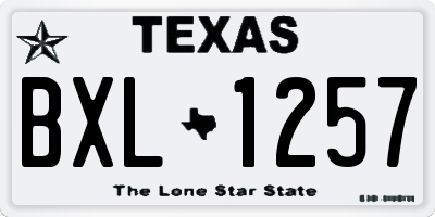 TX license plate BXL1257