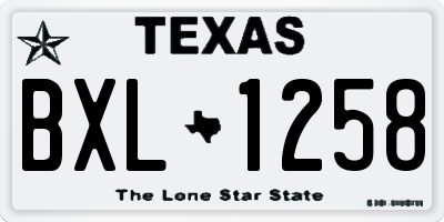 TX license plate BXL1258