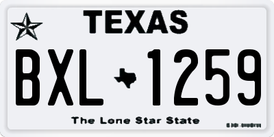 TX license plate BXL1259