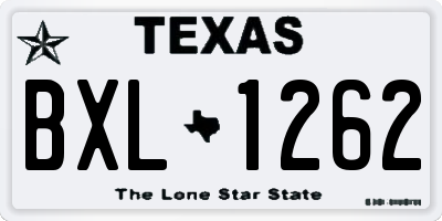 TX license plate BXL1262