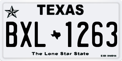 TX license plate BXL1263