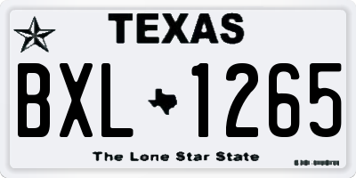TX license plate BXL1265