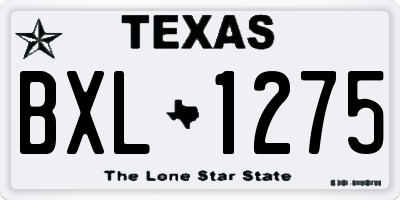 TX license plate BXL1275