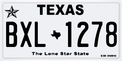 TX license plate BXL1278