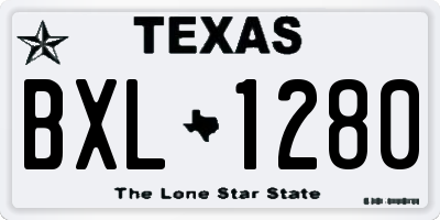 TX license plate BXL1280