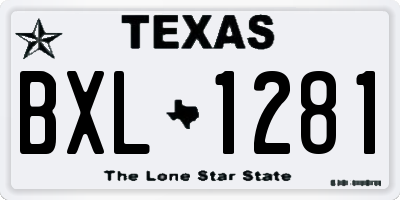 TX license plate BXL1281