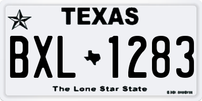 TX license plate BXL1283