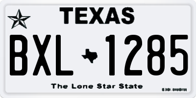 TX license plate BXL1285