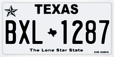 TX license plate BXL1287