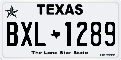 TX license plate BXL1289