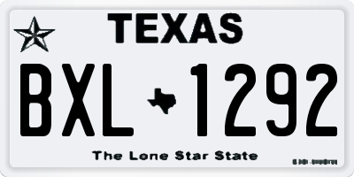 TX license plate BXL1292