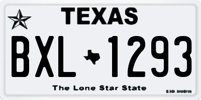 TX license plate BXL1293