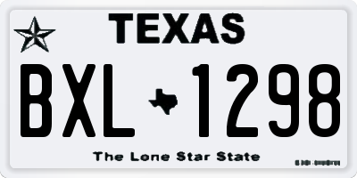 TX license plate BXL1298