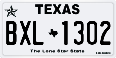 TX license plate BXL1302