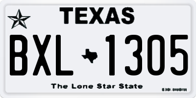 TX license plate BXL1305