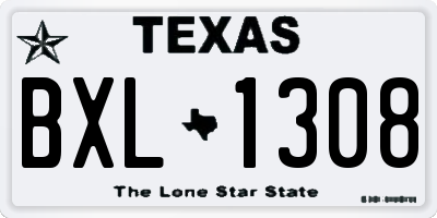 TX license plate BXL1308