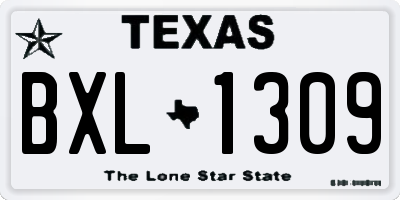 TX license plate BXL1309