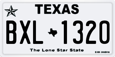 TX license plate BXL1320