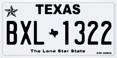TX license plate BXL1322