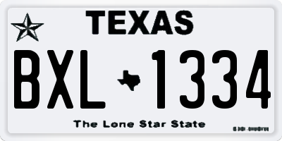 TX license plate BXL1334