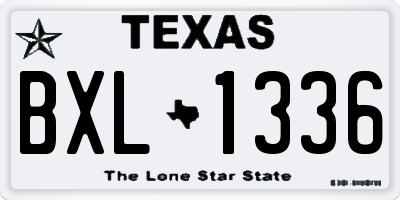 TX license plate BXL1336