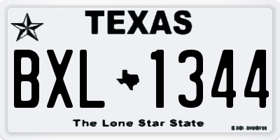 TX license plate BXL1344