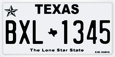 TX license plate BXL1345