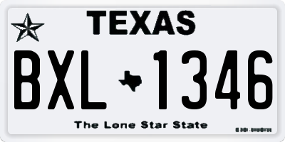 TX license plate BXL1346