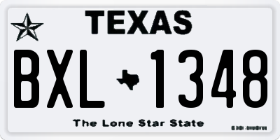 TX license plate BXL1348
