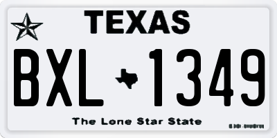 TX license plate BXL1349