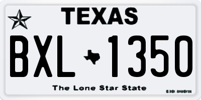 TX license plate BXL1350