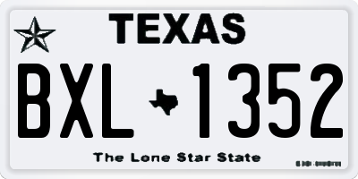 TX license plate BXL1352