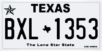 TX license plate BXL1353