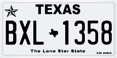 TX license plate BXL1358