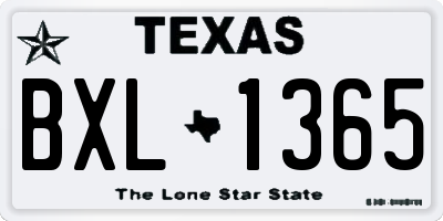 TX license plate BXL1365
