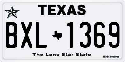 TX license plate BXL1369