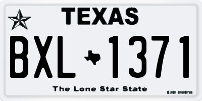 TX license plate BXL1371
