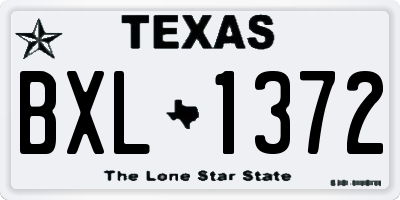 TX license plate BXL1372