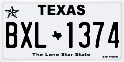 TX license plate BXL1374