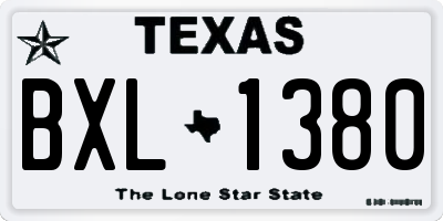 TX license plate BXL1380