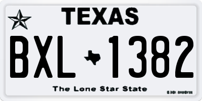 TX license plate BXL1382