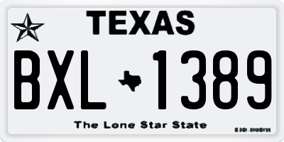 TX license plate BXL1389