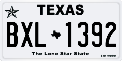 TX license plate BXL1392