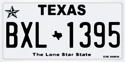 TX license plate BXL1395